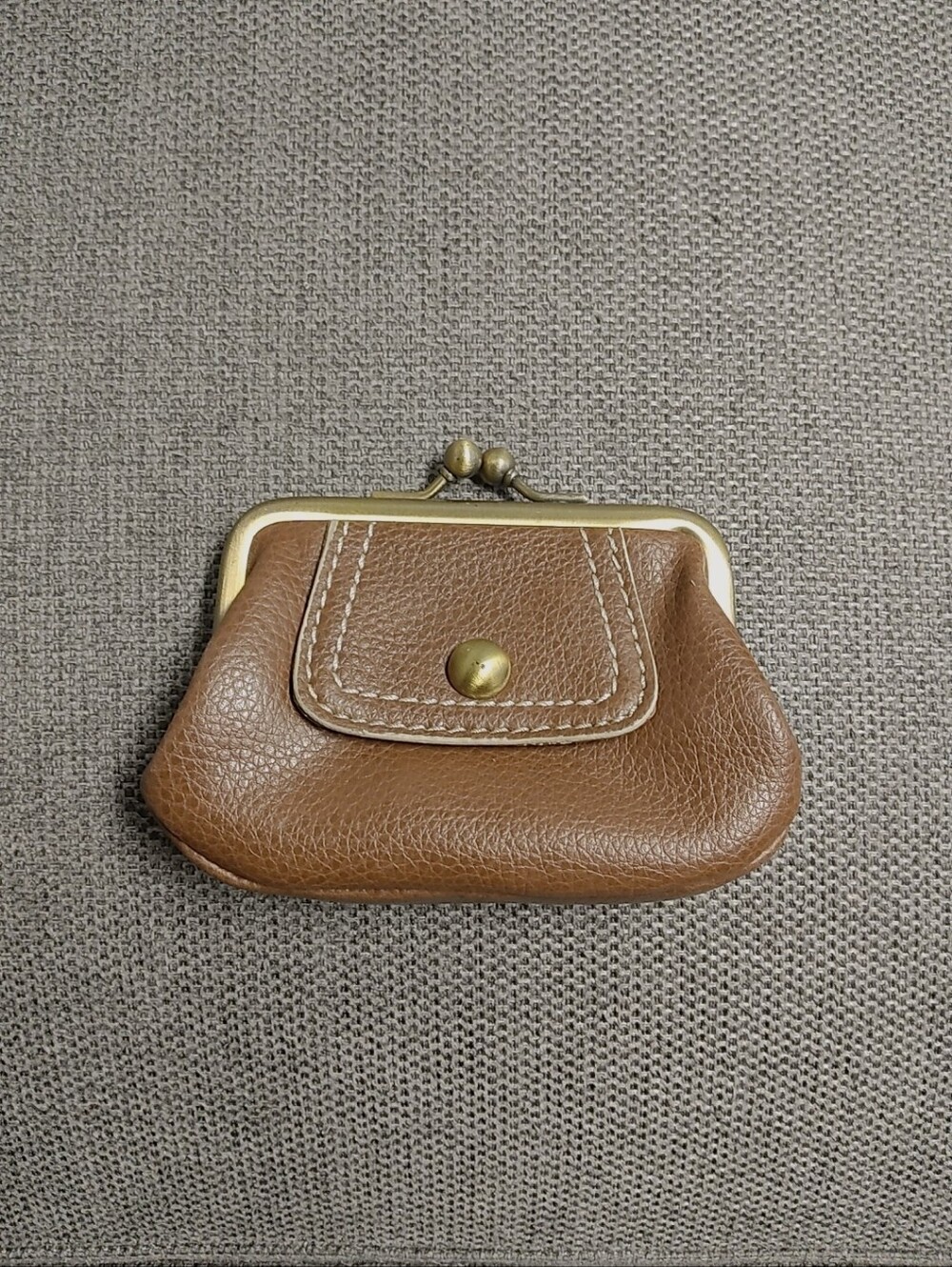 MNG Mango Brown Kiss-Lock Coin Pouch